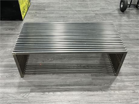STAINLESS STEEL DESIGNER STYLE COFFEE TABLE - 24”x48”x17” TALL