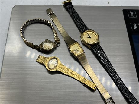 4 VINTAGE WOMENS WATCHES