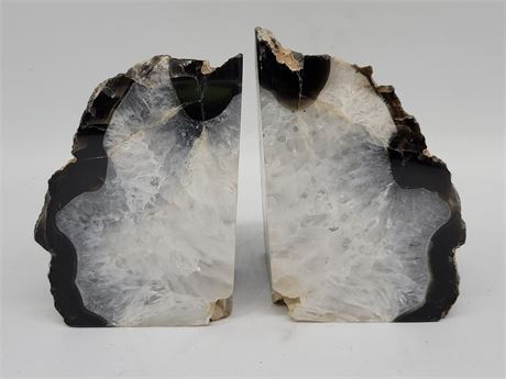 AGATE BOOK ENDS (6"tall)