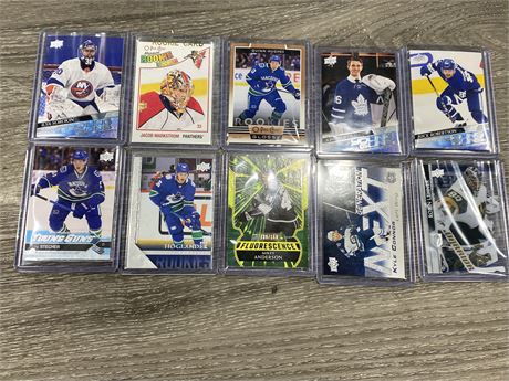 10 HOCKEY ROOKIE CARDS-INCLUDING UPPER DECK YOUNG GUNS