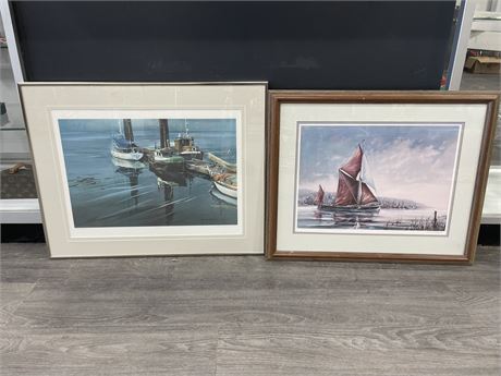 2 SIGNED SHIP PRINTS 1 WITH COA LARGEST 28”x22”