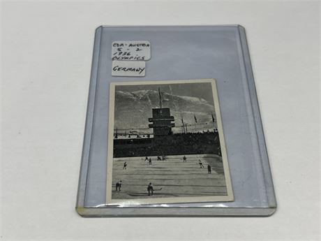 1936 WINTER OLYMPICS (Germany) CANADA VS AUSTRIA HOCKEY CARD