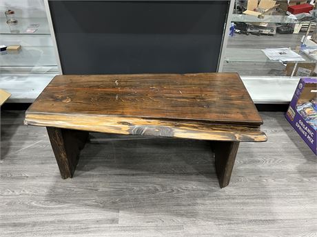LIVE EDGE STYLE WOODEN COFFE TABLE / MUD ROOM BENCH - 4’x28”x20”