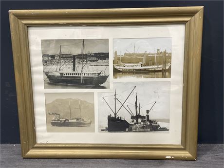 FRAMED EARLY PHOTOS OF LOCAL SHIPS (24”x20”)