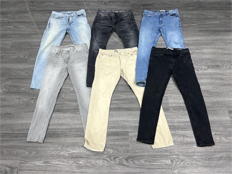 LOT OF 6 DENIM INCLUDING 3 MANGO JEANS - SIZES IN PHOTOS