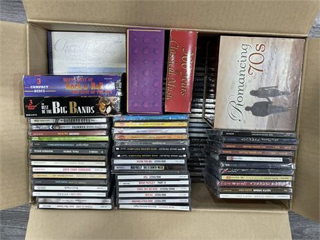 BOX OF CDS - A LOT ARE SEALED