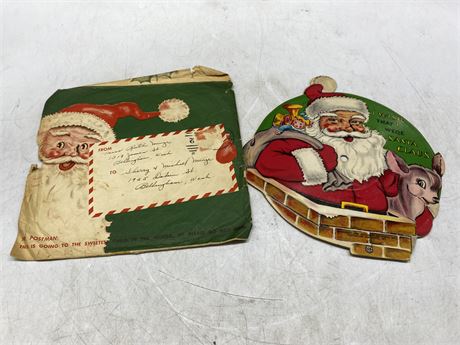 VINTAGE LETTER TO SANTA 45RPM PICTURE DISK RECORD