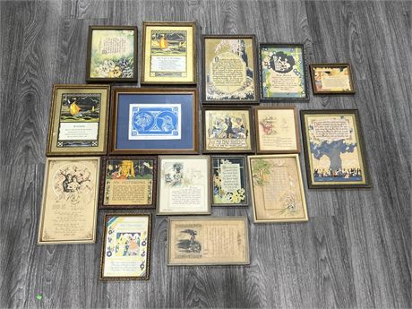 LOT OF VINTAGE SMALL FRAMED QUOTES / OTHERS - LARGEST IS 11”x9”