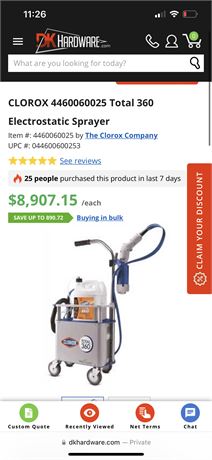 HIGH VALUE CLOROX TOTAL 360 ELECTROSTATIC SPRAYER - WORKING - SHOWS SIGNS OF USE