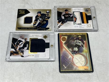 4 NHL JERSEY CARDS INCLUDING ROOKIE