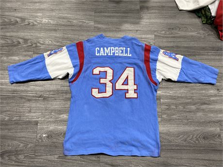 VINTAGE EARL CAMPBELL HOUSTON OILERS THROWBACK JERSEY - SIZE XL