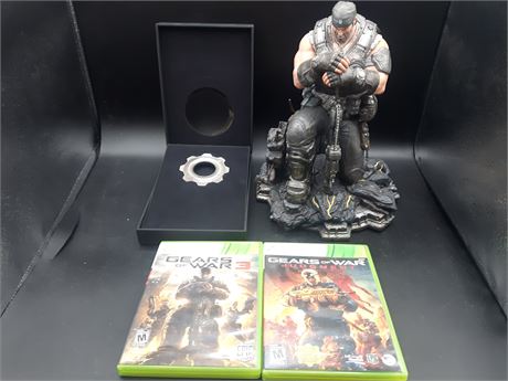 GEARS OF WAR COLLECTORS EDITION WITH FIGURE- VERY GOOD CONDITION - XBOX360