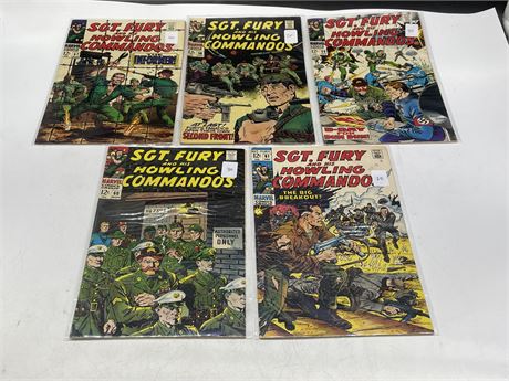 5 SGT. FURY AND HIS HOWLING COMMANDOS COMICS - #57-61