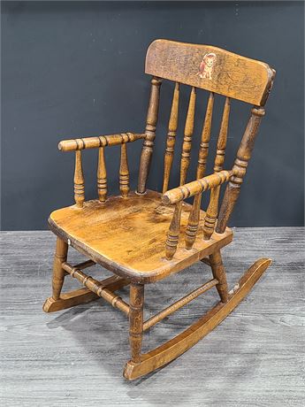 VINTAGE CHILD'S ROCKING CHAIR SOLID WOOD (25"Height)