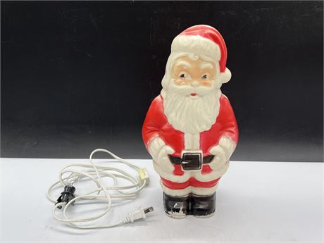 1970’s BLOW MOLD SANTA CLAUS COIN BANK W/ EXTRA LIGHT - 12” TALL