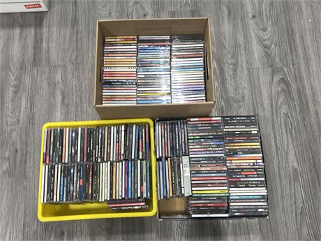 3 BOXES OF MISC CDS - ROCK N ROLL, RAP, SOME POP & ECT (CLEAN DISCS & CASES)