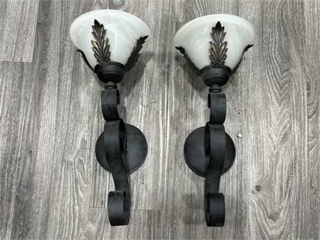 2 CANDLE WALL SCONCES
