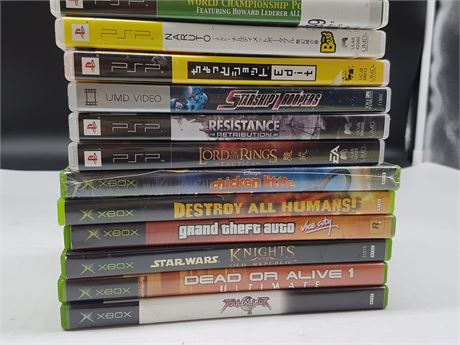 6 PSP GAMES + 6 XBOX GAMES 1 SEALED