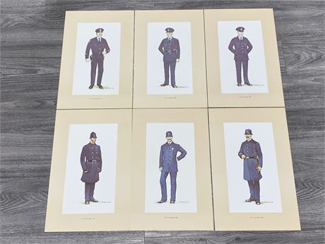 HTF 6 LE COLOUR PRINTS DUPLICATING THE HISTORY OF THE VANCOUVER POLICE UNIFORMS