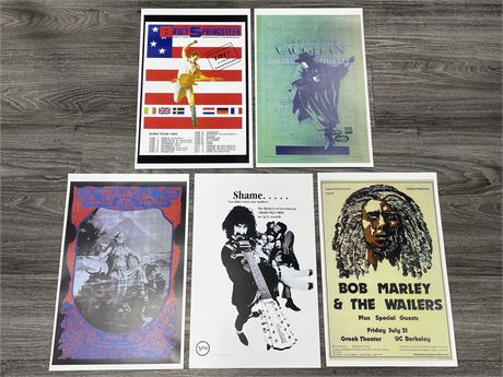 5 MISC. ROCK POSTERS (11”X17”)