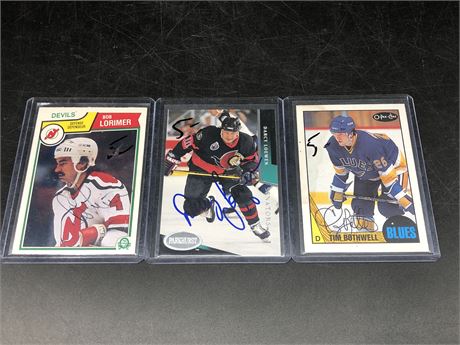 3 MISC SIGNED CARDS