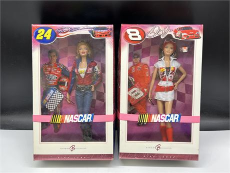 2 COLLECTOR NASCAR BARBIES IN BOX