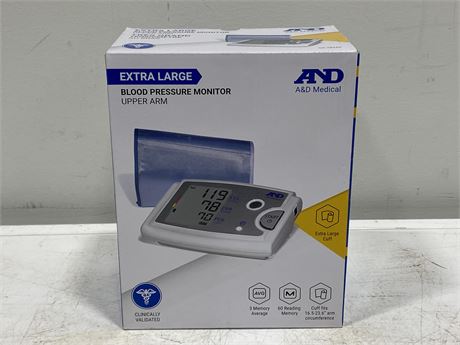 NEW A&D EXTRA LARGE BLOOD PRESSURE MONITOR (UPPER ARM)