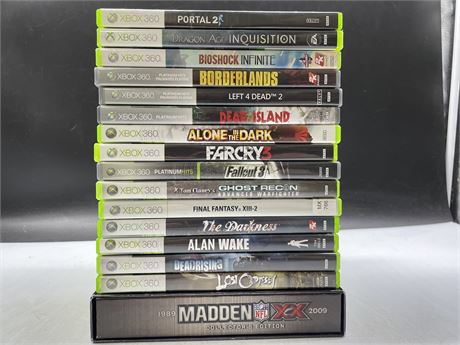 16 MISC XBOX 360 GAMES - MOST COMPLETE WITH MANUALS