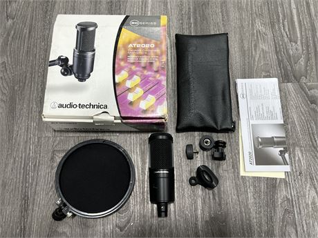AUDIO TECHNICA AT2020 CONDENSER MIC - AS NEW