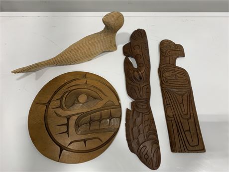 HAND CARVED FIRST NATIONS DECORATIVE PIECES