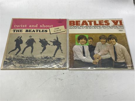 2 VINTAGE BEATLES RECORDS (BOTH SCRATCHED)