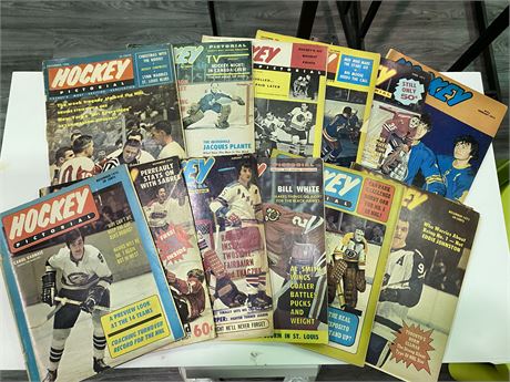 12 HOCKEY MAGAZINES 1960s-1970s