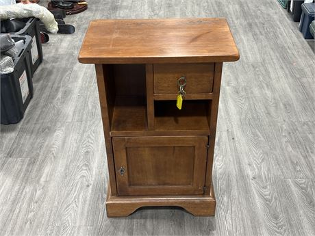 VINTAGE LIQUOR CABINET / SIDE TABLE (12”x21”x32” tall)