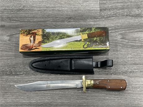 NEW LARGE FOLDING HUNTING KNIFE W/ SHEATH - 8” BLADE