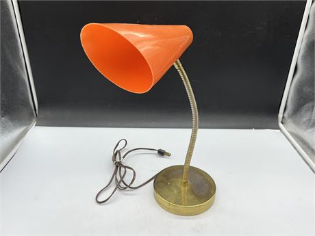 ORANGE MCM DESK LAMP (17” tall)