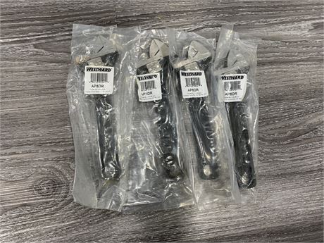 4 WESTWARD 8” ADJUSTABLE WRENCHES