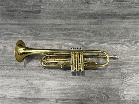 VINTAGE BRASS TRUMPET - MAY BE MISSING A PIECE 22”
