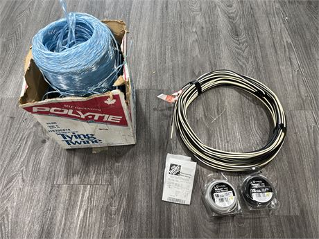 $90 WORTH OF NEW WIRE & BUNDLE OF TWINE