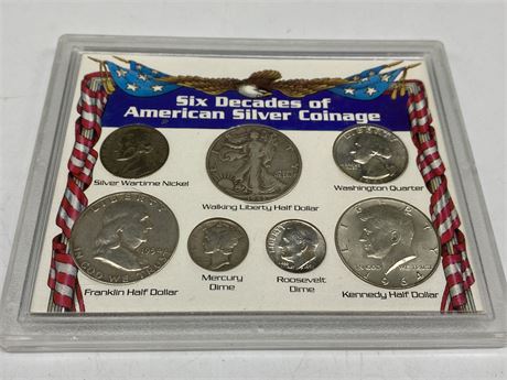 SIX DECADES OF AMERICAN SILVER COINAGE SET
