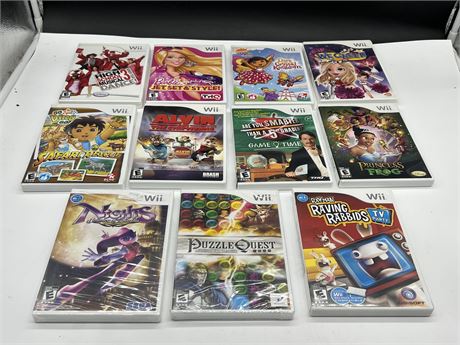 11 NINTENDO WII GAMES - PUZZLE QUEST & NIGHTS ARE SEALED