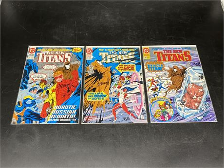 3 TOM GRUMMETT SIGNED TEEN TITANS COMICS (#74,84,85)