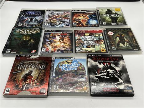 11 PS3 GAMES INCLUDING RESIDENT EVIL SPECIAL EDITION - CONDITION VARIES