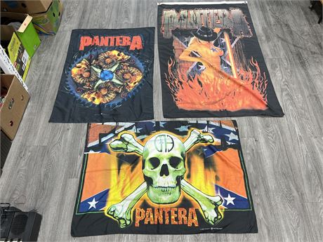 3 EARLY 2000s PANTERA BANNERS (Largest is 34”x55”)