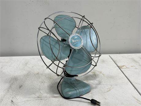 VINTAGE TORCAN TABLE FAN (13” tall, works)