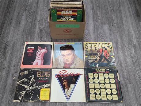 BOX OF RECORDS (mostly elvis - all are scratched)