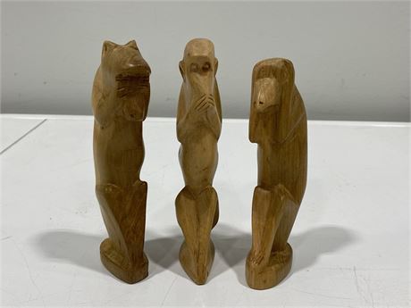 3 WOOD BESMO CARVINGS (6.5” tall)