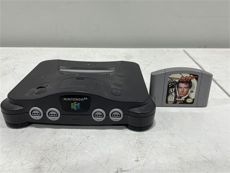 N64 CONSOLE W/007 GAME - NO CORDS