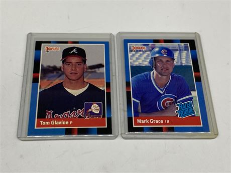 (2) 1987 DONRUSS MLB CARDS INCLUDING ROOKIE GRACE