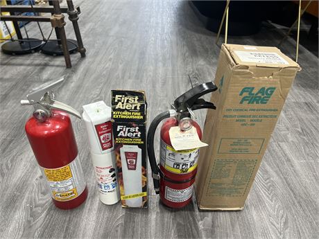 3 NEW FULLY CHARGED FIRE EXTINGUISHERS