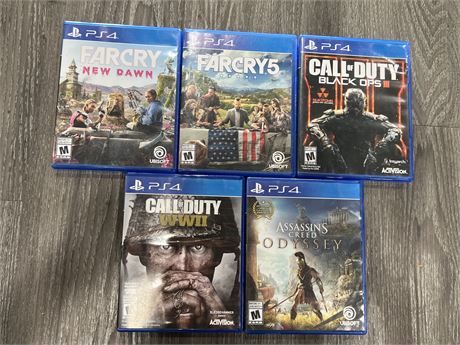 5 PS4 GAMES - GOOD CONDITION